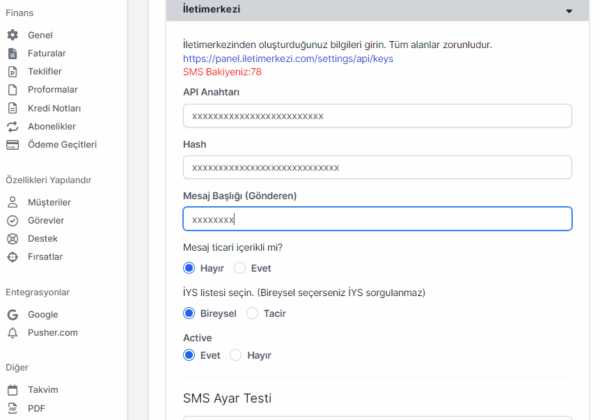 Web Doktoru - Perfex CRM İletimerkezi SMS Modülü